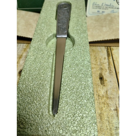 Vtg Franklin Mint Collectors Society Gift Pewter Letter Opener 1977 (eb e) - Picture 4 of 6